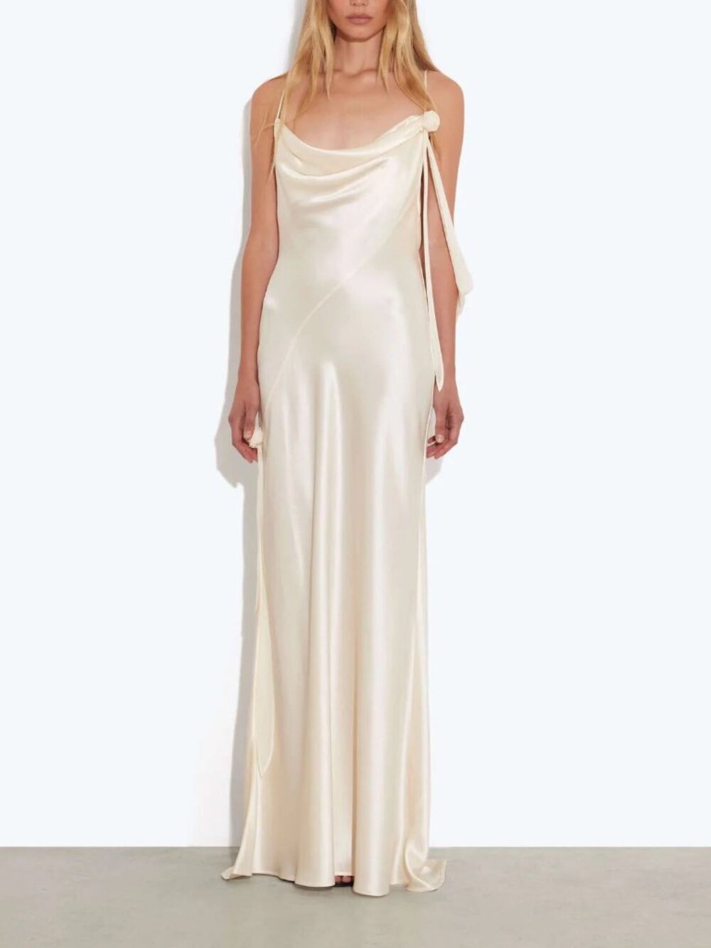 Rat & Boa Lorela Cowl-Neck Long Backless Dress In Ivory - Women's Size XXS - NWT